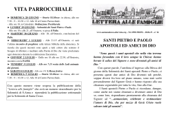 Lettera della settimana - Parrocchia S. Anna, Lucca