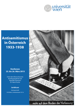 Tagungsprogramm - Antisemitismus in Ãsterreich 1933-1938