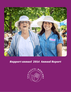 Rapport annuel 2014 Annual Report