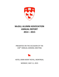 McGill Alumni Association Annual Report 2014-2015