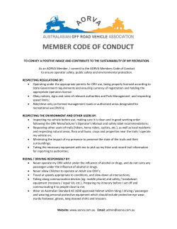 1. AORVA Code of Conduct. - Australasian Off Road Vehicle