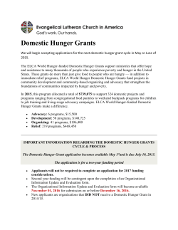 Domestic Hunger Grants