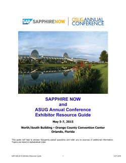 Exhibitor Resource Guide - SAPPHIRE NOW and ASUG Annual