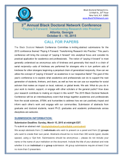 Call For Papers 2015 - The Black Doctoral Network Inc.