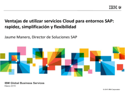 Ventajas de utilizar servicios Cloud para entornos SAP: rapidez
