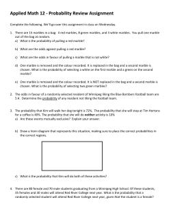 Applied Math 12 - Probability Review Assignment