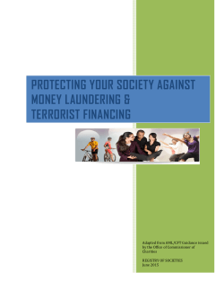 protecting your society against money laundering & terrorist financing