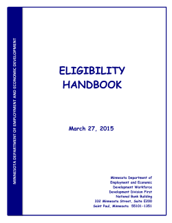 Eligibility Handbook - Department of Employment and Economic