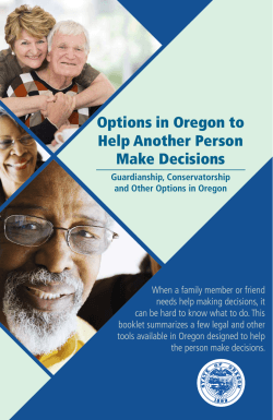 Options in Oregon to Help Another Person Make Decisions