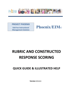Rubric and Constructed Response Scoring - Sign In