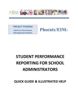 Phoenix/EIMÂ© STUDENT PERFORMANCE REPORTING