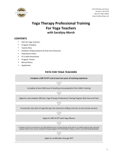 Info Packet for Yoga Teachers
