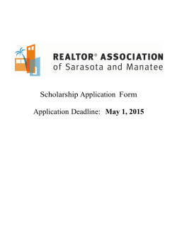 Scholarship Application Form Application Deadline: May 1, 2015