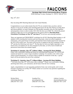 MB Kick-Off Letter 2015 - Saratoga Music Boosters