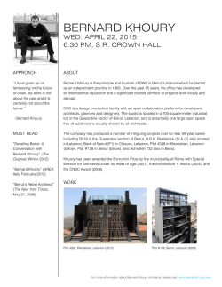 Bernard Khoury Profile - IIT College of Architecture