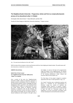 The Neighbourhoods University- Programme, Action and Form as a