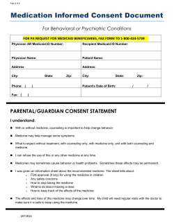Medication Informed Consent Document