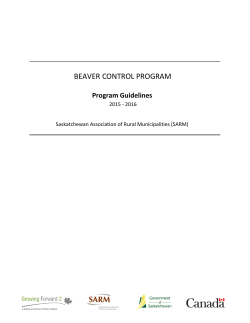 BEAVER CONTROL PROGRAM - Saskatchewan Association of
