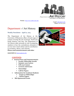 Call for Papers - Department of Art History