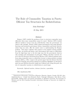 The Role of Commodity Taxation in Pareto Efficient Tax Structures