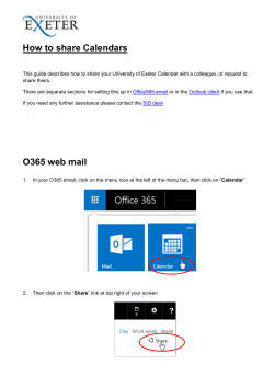How to share Calendars O365 web mail