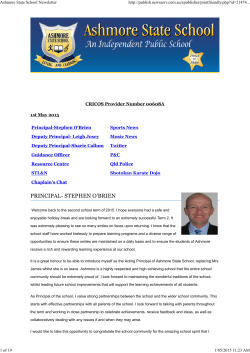 Newsletter 01.05.15 - Ashmore State School