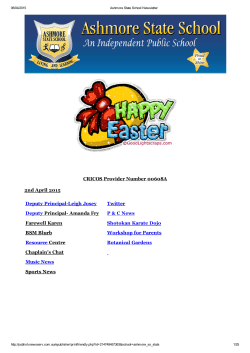 Newsletter 03.04.15 - Ashmore State School