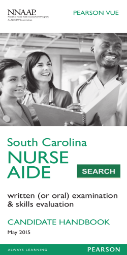 South Carolina NURSe Aide Candidate Handbook