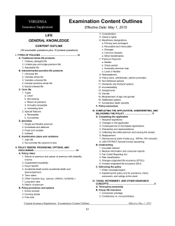 Examination Content Outlines
