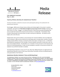 May 27 Media Release â 2015 Inspiring Athletes Coming to