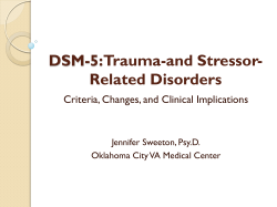 DSM-V: Trauma-and Stressor-Related Disorders