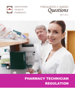 Frequently Asked Questions-Pharmacy Technician Regulation