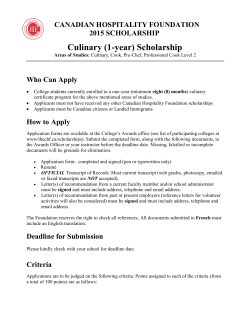 Culinary (1-year) Scholarship
