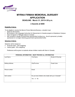 myrna firman memorial bursary application
