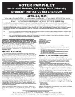 voter pamphlet - Associated Students of SDSU