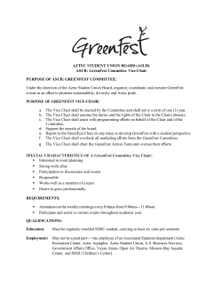 GreenFest Committee Vice-Chair Application