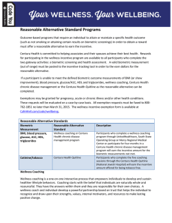 Reasonable Alternative Standard Programs