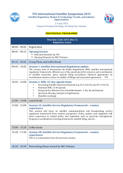 Tentative programme - ITU International Satellite Symposium 2015