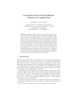 Community-driven Social Influence Analysis and Applications
