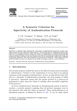 A Syntactic Criterion for Injectivity of Authentication Protocols
