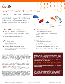 Attivo Networks BOTsinkâ¢ System