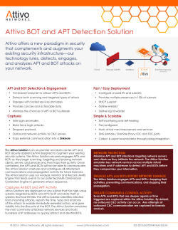 Attivo BOT and APT Detection Solution