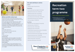 recreation programme - Auckland Council Pools and Leisure Centres