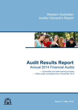 Audit Results Report - Office of the Auditor General
