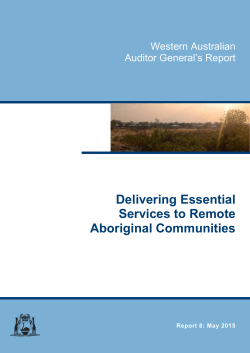 Delivering Essential Services to Remote Aboriginal Communities