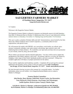 2015 Saugerties Farmers Market Application