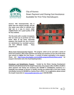 City of Aurora City of Aurora Down Payment and Closing Cost