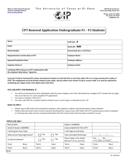 CPT Renewal Application Undergraduate F1 â F3 Students