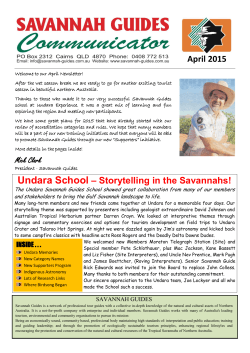 Savannah Guides Communicator Newsletter â April 2015