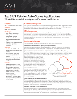 Top 3 US Retailer Auto-Scales Applications with Avi Networks